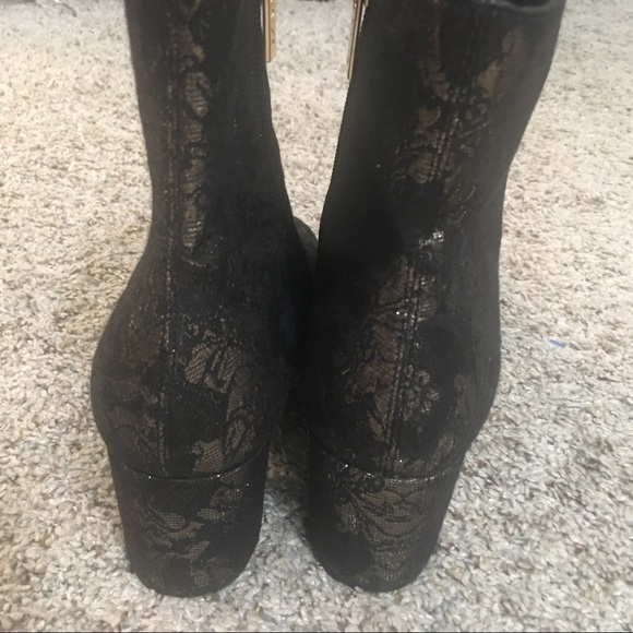 Unisa Black/Gold Lace Booties - Picture 5 of 10